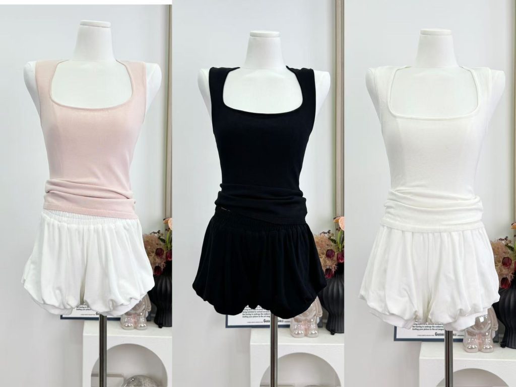 Women's Square Neck Knit Tank Top 2026 Summer Slim Fit Sleeveless